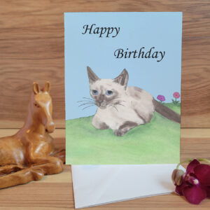 Siamese Cat Birthday Card