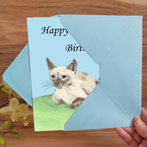 Siamese Cat Birthday Card