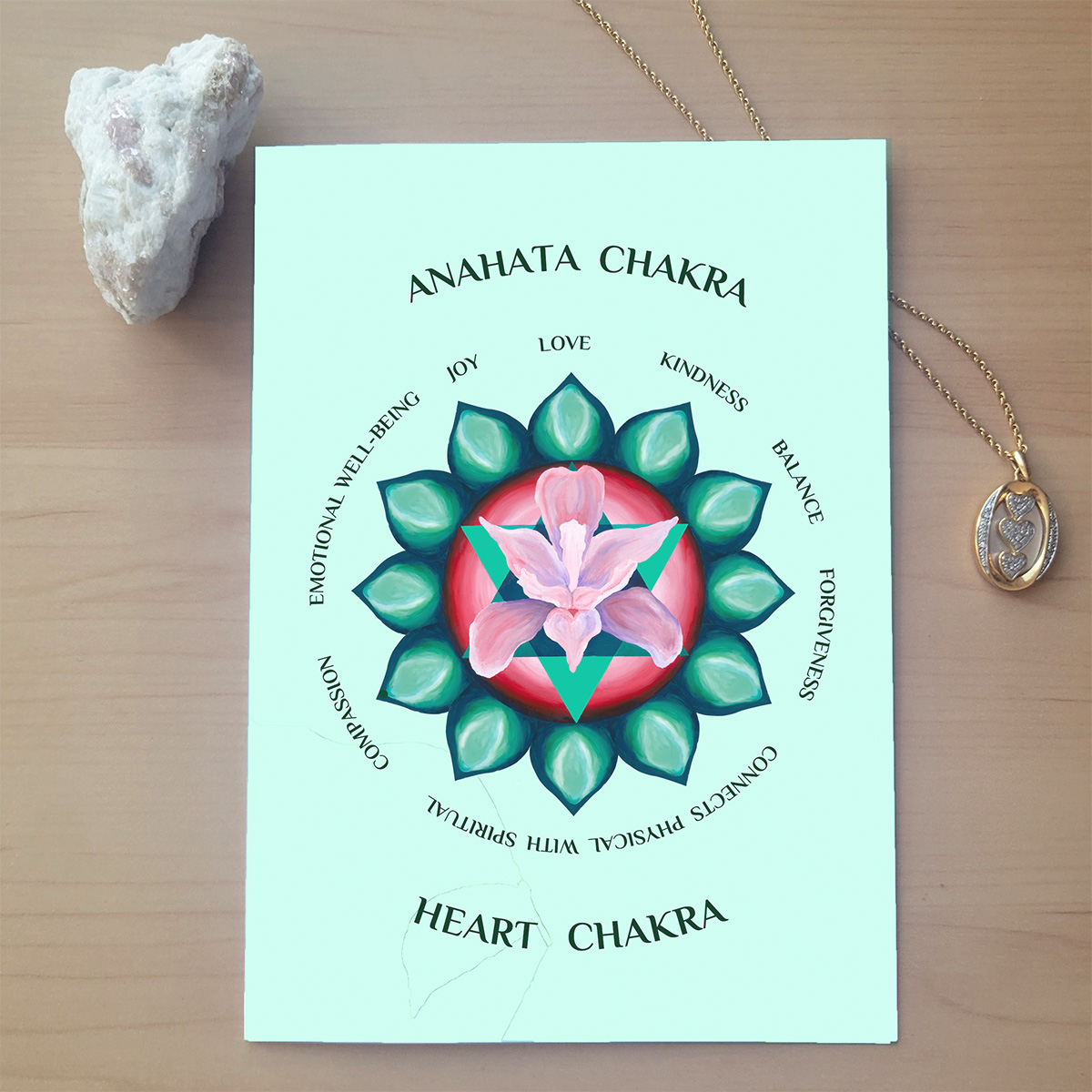 12 sided Lotus flower representing the heart chakra/